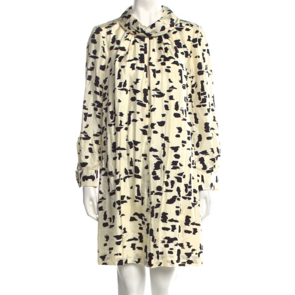 Chloe Cream and Black Silk Tent Dress